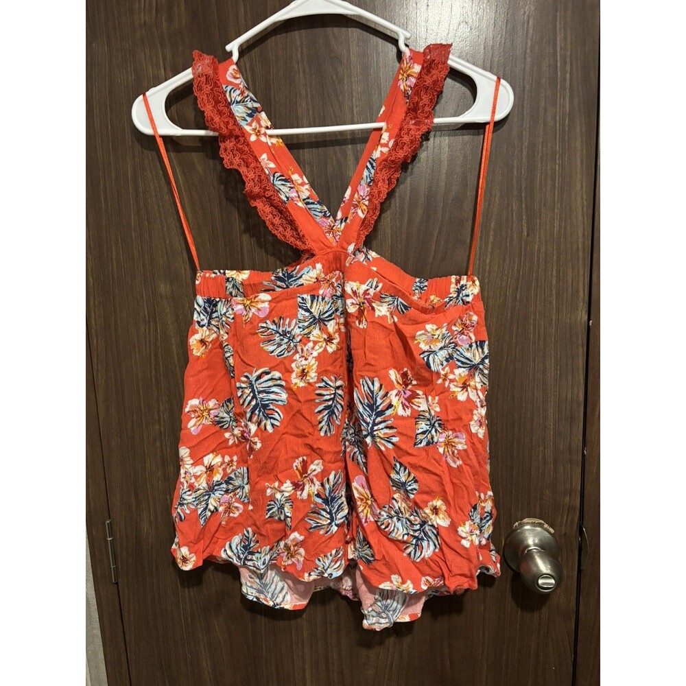 NWT Sophie Rue Size Small Bright Orange Floral Print Halter Top